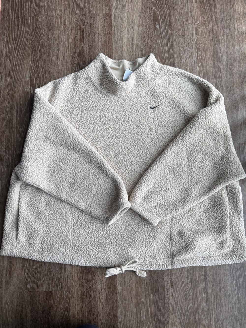 Nike Cream Sherpa Mock Neck Pullover